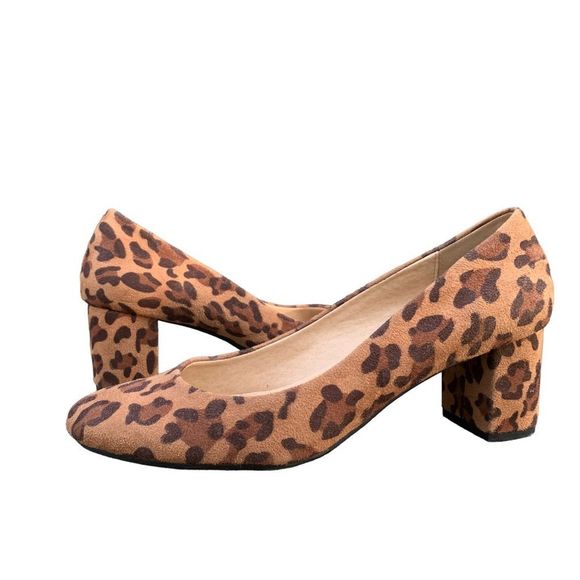 New! CL by Laundry 8.5 Animal Print Heels Cheetah Slip on Shoes Memory Foam - Picture 1 of 12